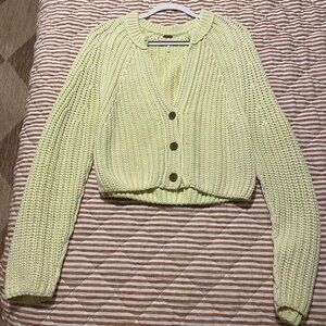 Free People Sweet nothing cardigan, lime glow, size medium